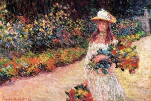 Young-Girl-in-the-Garden-at-Giverny-Claude-Monet